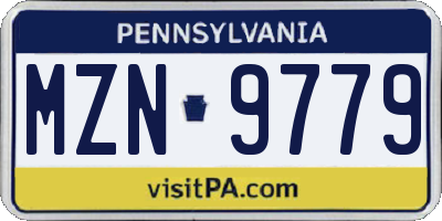 PA license plate MZN9779