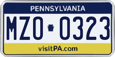 PA license plate MZO0323