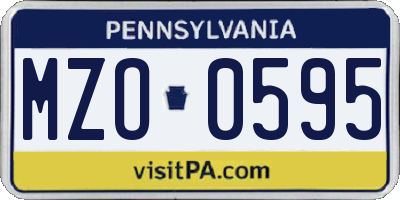 PA license plate MZO0595