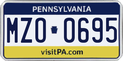 PA license plate MZO0695
