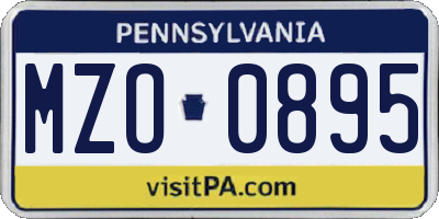 PA license plate MZO0895