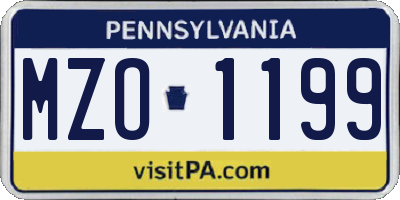 PA license plate MZO1199