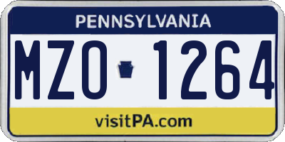 PA license plate MZO1264
