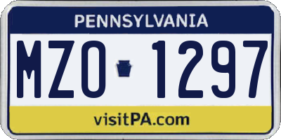 PA license plate MZO1297