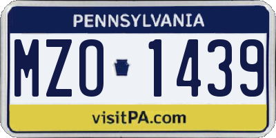 PA license plate MZO1439