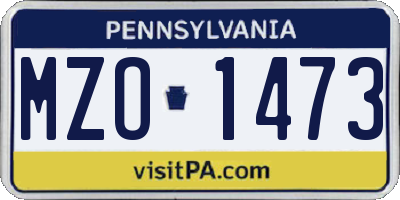 PA license plate MZO1473