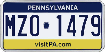 PA license plate MZO1479