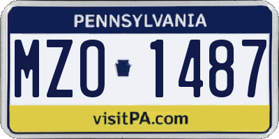 PA license plate MZO1487