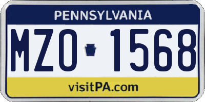 PA license plate MZO1568