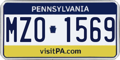 PA license plate MZO1569