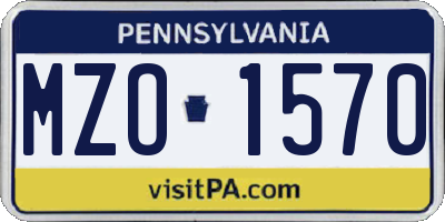 PA license plate MZO1570