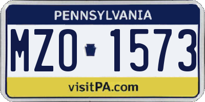 PA license plate MZO1573