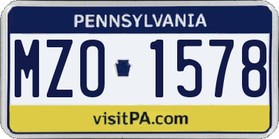 PA license plate MZO1578