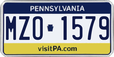 PA license plate MZO1579