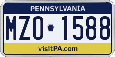 PA license plate MZO1588