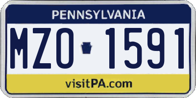 PA license plate MZO1591