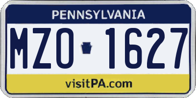 PA license plate MZO1627