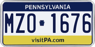 PA license plate MZO1676