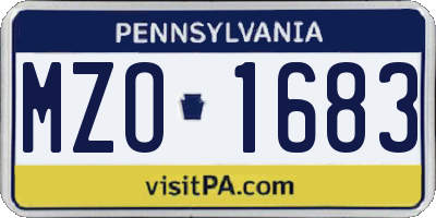 PA license plate MZO1683