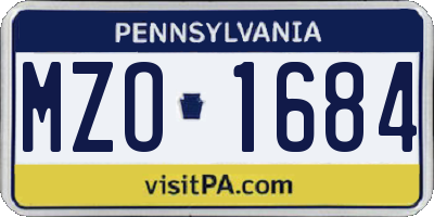 PA license plate MZO1684