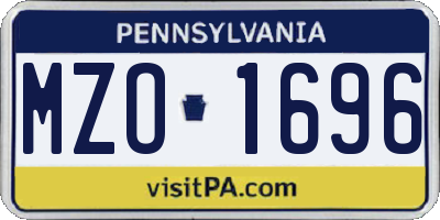 PA license plate MZO1696