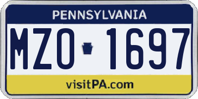 PA license plate MZO1697
