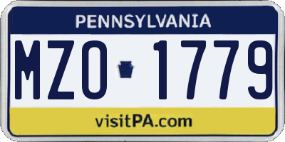 PA license plate MZO1779