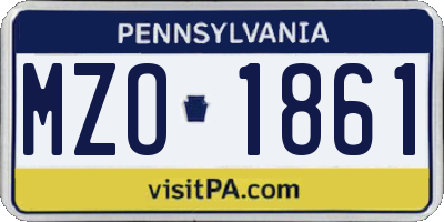 PA license plate MZO1861