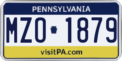 PA license plate MZO1879