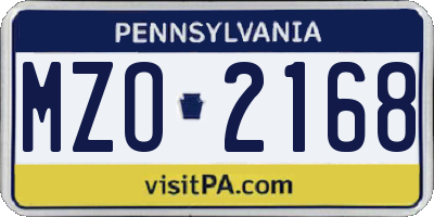 PA license plate MZO2168