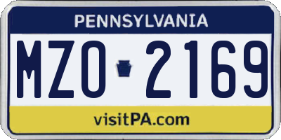 PA license plate MZO2169