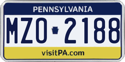 PA license plate MZO2188