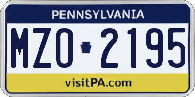 PA license plate MZO2195