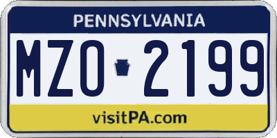 PA license plate MZO2199