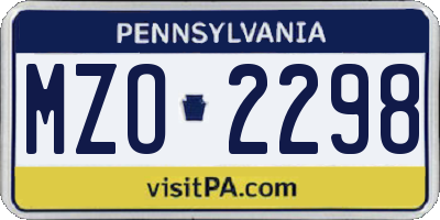 PA license plate MZO2298
