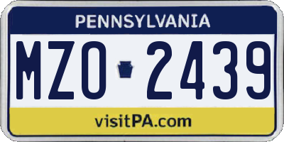 PA license plate MZO2439
