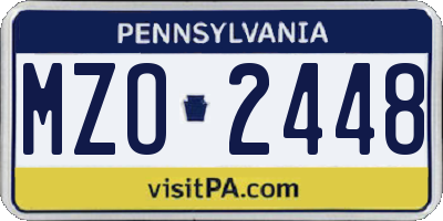 PA license plate MZO2448