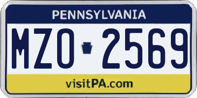 PA license plate MZO2569