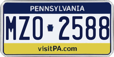 PA license plate MZO2588