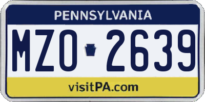 PA license plate MZO2639