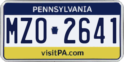 PA license plate MZO2641