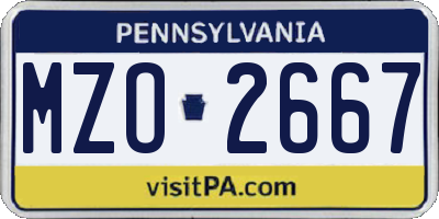 PA license plate MZO2667