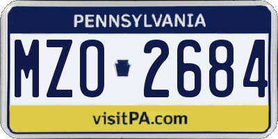 PA license plate MZO2684