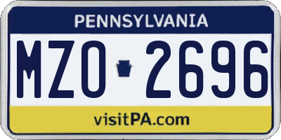 PA license plate MZO2696