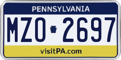 PA license plate MZO2697