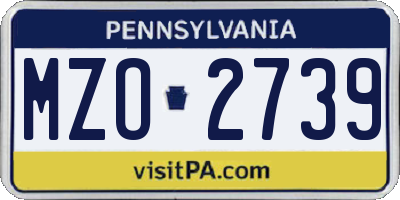 PA license plate MZO2739