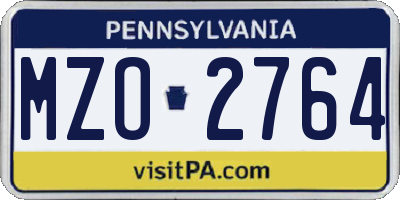 PA license plate MZO2764