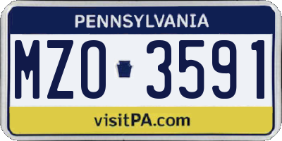 PA license plate MZO3591