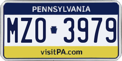 PA license plate MZO3979