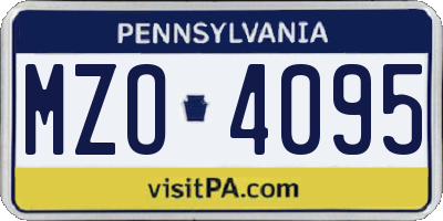 PA license plate MZO4095